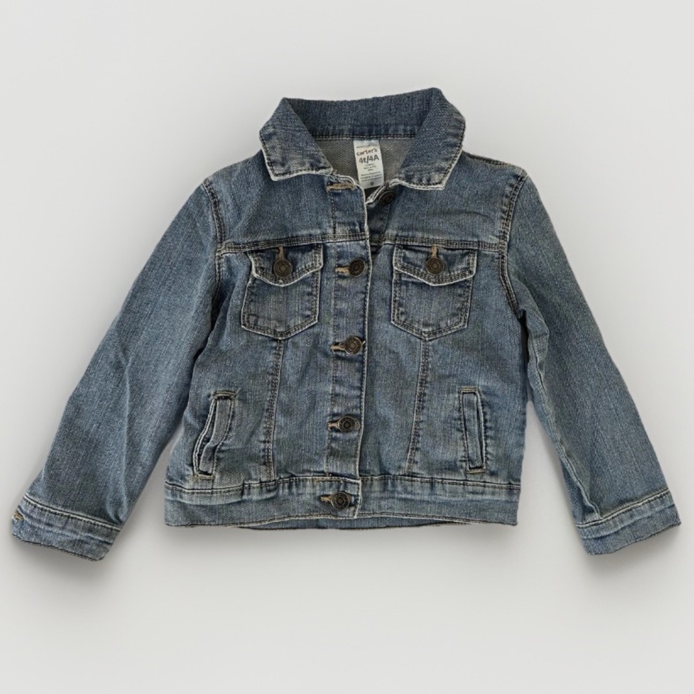 Carters Jean Jacket‎ Blue Medium Wash Lightweight Coat Toddler Girl Size 4T